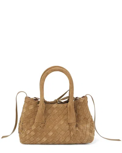Tiffany & Fred Paris Woven Suede Tote In Brown