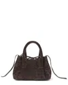 Tiffany & Fred Paris Woven Suede Tote In Gray