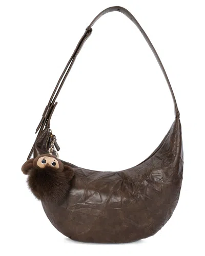 Tiffany & Fred Paris Wrinkled Leather Hobo Bag