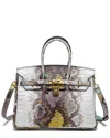 TIFFANY & FRED SNAKE-EMBOSSED LEATHER SATCHEL