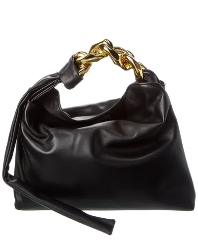 Tiffany & Fred Paris Soft Leather Golden Buckle Leather Hobo Bag In Black
