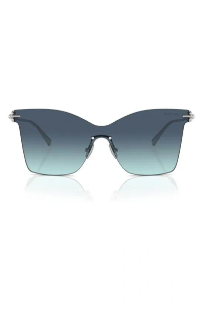 Tiffany & Co . 143mm Gradient Rimless Butterfly Shield Sunglasses In Blue