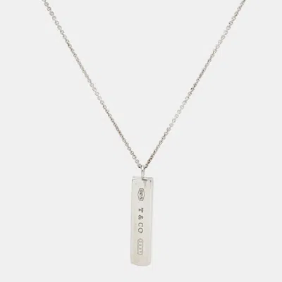 Pre-owned Tiffany & Co 1837 Sterling Silver Bar Pendant Necklace