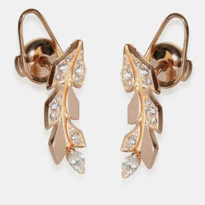 Pre-owned Tiffany & Co 18k Rose Gold 0.33 Ctw Victoria Earrings