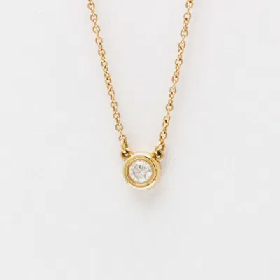 Pre-owned Tiffany & Co 18k Rose Gold And Diamond Elsa Peretti Diamonds By The Yard Pendant Necklace