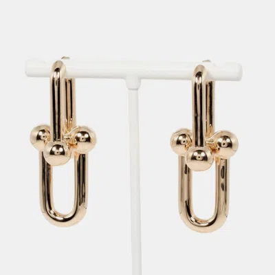 Pre-owned Tiffany & Co 18k Rose Gold Hardware Extra Large Link Drop Earrings