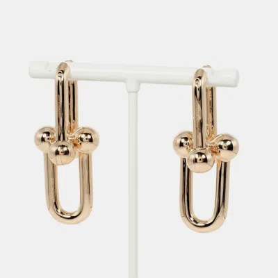 Pre-owned Tiffany & Co 18k Rose Gold Hardware Extra Large Link Drop Earrings