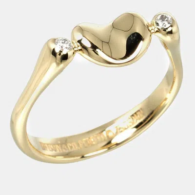 Pre-owned Tiffany & Co 18k Yellow Gold And Diamond Bean Cocktail Ring