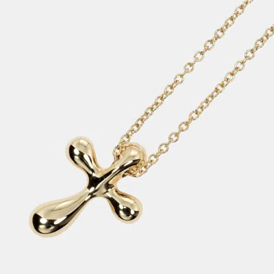 Pre-owned Tiffany & Co 18k Yellow Gold Cross Pendant Necklace