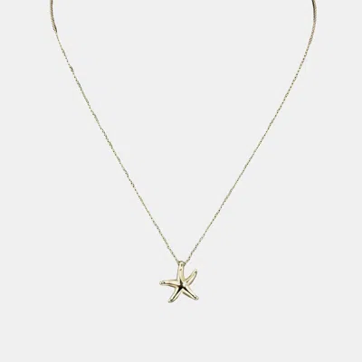 Pre-owned Tiffany & Co 18k Yellow Gold Elsa Peretti Starfish Pendant Necklace