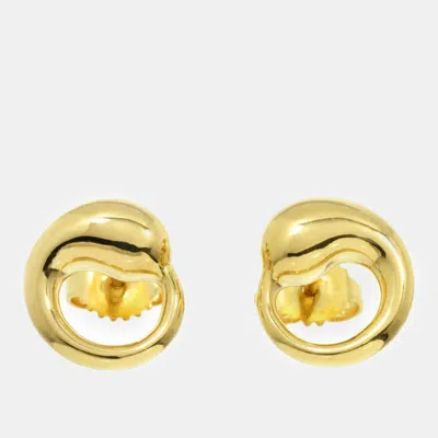 Pre-owned Tiffany & Co 18k Yellow Gold Eternal Circle Stud Earrings