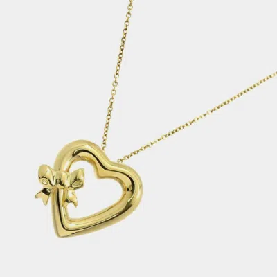 Pre-owned Tiffany & Co 18k Yellow Gold Heart Pendant Necklace