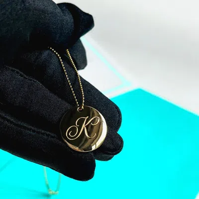 Pre-owned Tiffany & Co 18k Yellow Gold Round Pendant Necklace