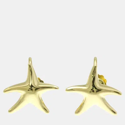 Pre-owned Tiffany & Co 18k Yellow Gold Starfish Stud Earrings