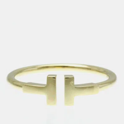Pre-owned Tiffany & Co 18k Yellow Gold T Wire Band Ring Eu 58