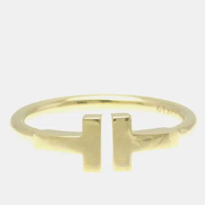 Pre-owned Tiffany & Co 18k Yellow Gold T Wire Ring Eu 50.5