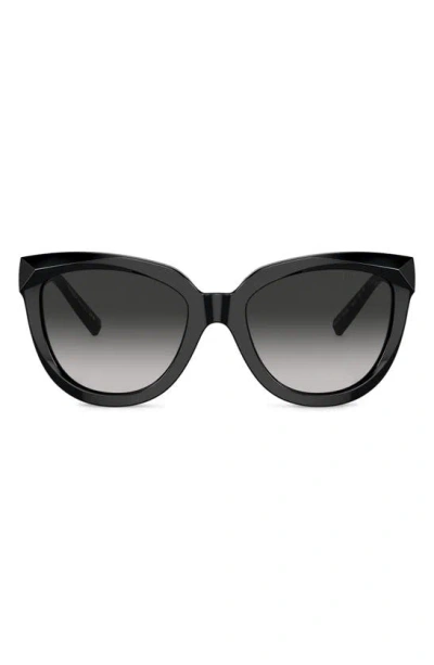 Tiffany & Co 53mm Gradient Cat Eye Sunglasses In Black