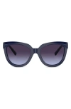 Tiffany & Co 53mm Gradient Cat Eye Sunglasses In Dark Blue