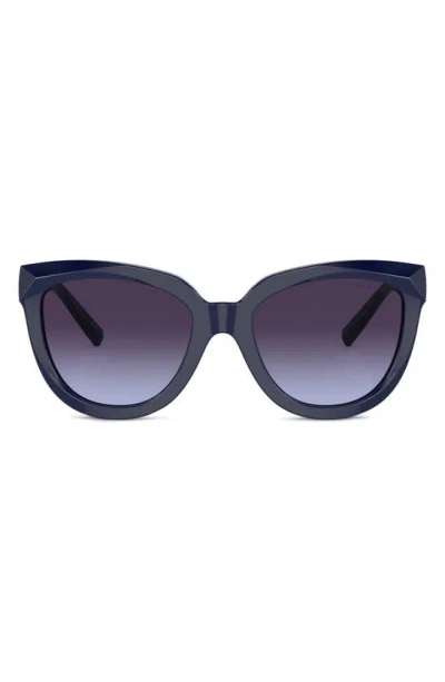Tiffany & Co 53mm Gradient Cat Eye Sunglasses In Dark Blue