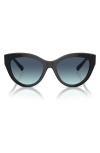 Tiffany & Co 54mm Gradient Cat Eye Sunglasses In Black Blue