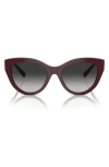 Tiffany & Co 54mm Gradient Cat Eye Sunglasses In Burgundy