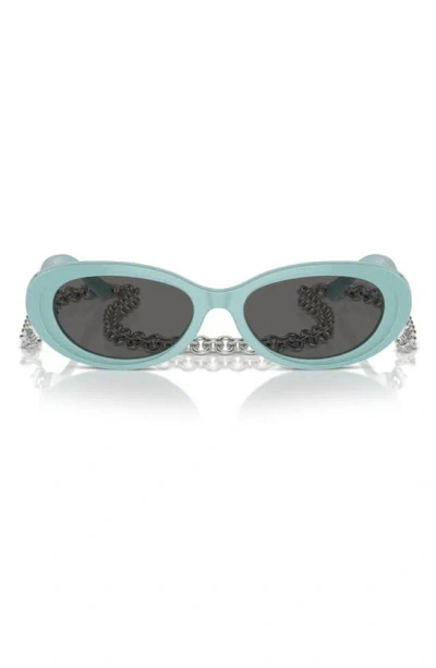 TIFFANY & CO TIFFANY & CO. 54MM OVAL SUNGLASSES WITH CHAIN