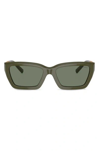 Tiffany & Co 54mm Rectangular Sunglasses In Green