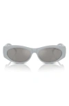 Tiffany & Co 55mm Oval Sunglasses In Silver Mirror