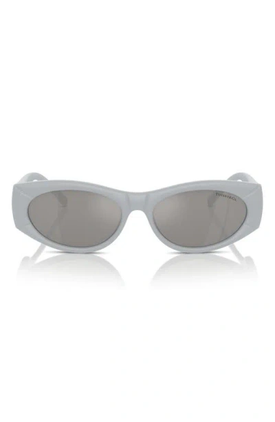 Tiffany & Co 55mm Oval Sunglasses In Gray