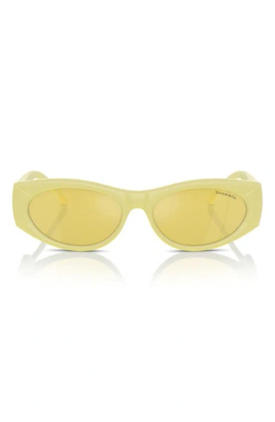 Tiffany & Co 55mm Oval Sunglasses In Yellow