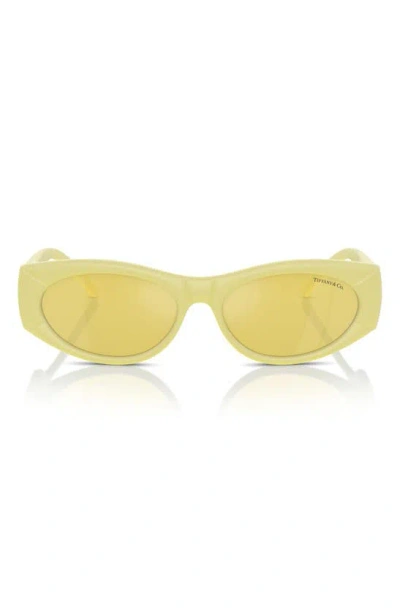 Tiffany & Co 55mm Oval Sunglasses In Yellow Rubberized