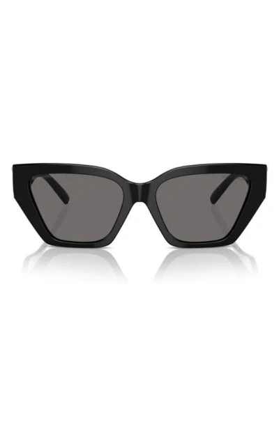Tiffany & Co 55mm Polarized Cat Eye Sunglasses In Black