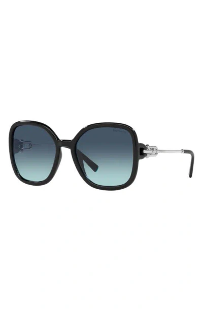 Tiffany & Co 57mm Gradient Square Sunglasses In Black Blue