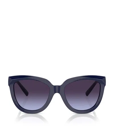 Tiffany & Co Acetate Cat Eye Sunglasses In Blue