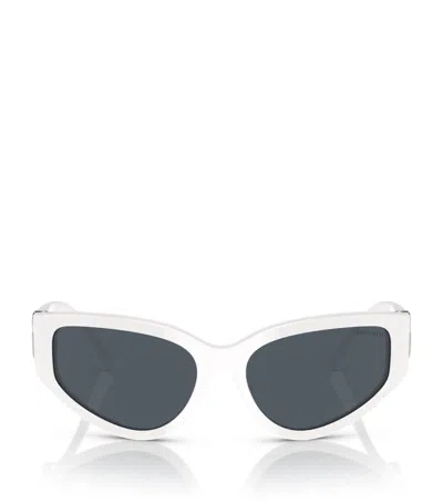 Tiffany & Co Acetate Oval Sunglasses In White