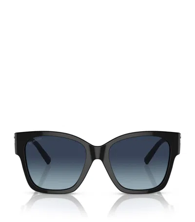 Tiffany & Co Acetate Square Oversized Sunglasses In Black