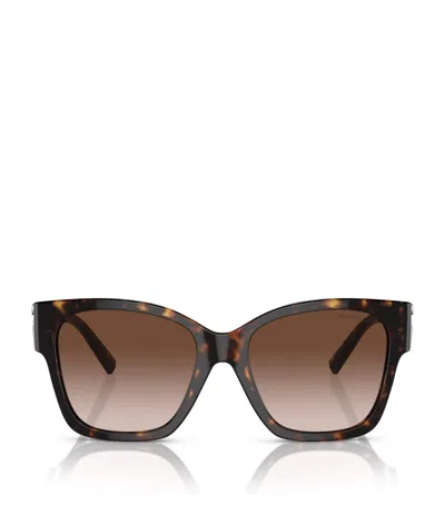 Tiffany & Co Acetate Square Oversized Sunglasses In Brown