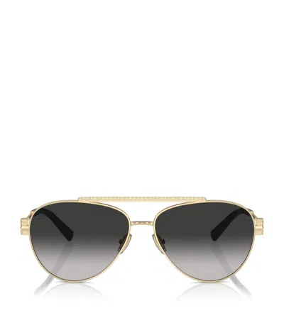 Tiffany & Co 59mm Gradient Pilot Sunglasses In Pale Gold