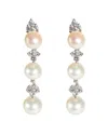 TIFFANY & CO ARIA PEARL EARRINGS WITH JACKETS IN PLATINUM 0.62 CTW