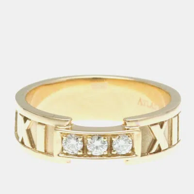 Pre-owned Tiffany & Co Atlas 18k Pink Gold Diamond Band Ring
