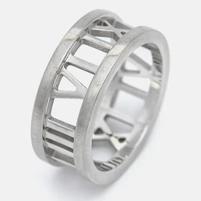 Pre-owned Tiffany & Co Atlas 18k White Gold Ring Size 47