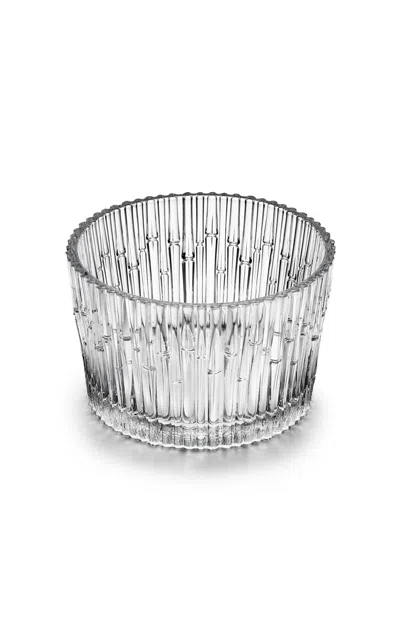Tiffany & Co Bamboo Large Crystal Bowl In Clear