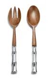 Tiffany & Co Bamboo Sterling Silver; Wood Salad Set