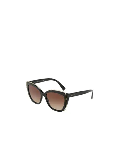 Tiffany & Co Black Logo Sunglasses In Brown