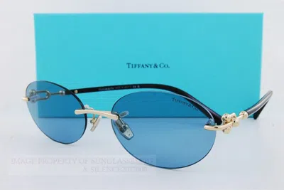 Pre-owned Tiffany & Co Brand . Sunglasses Tf 3104d 602180 Gold/blue For Women In Brown