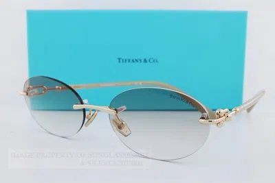 Pre-owned Tiffany & Co Brand . Sunglasses Tf 3104d 617811 Gold/grey Gradient Women In Gray