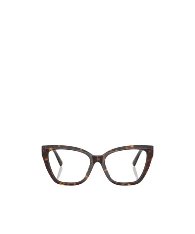 Tiffany & Co Cat Eye Frame Plain Glasses In Havana