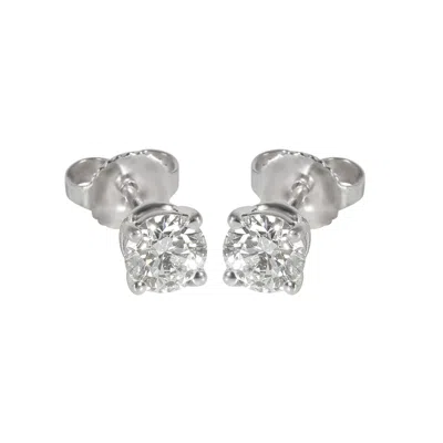 Tiffany & Co Diamond Collection Stud Earrings In Platinum I Vs1 0.94 Ctw In Silver