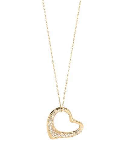 Tiffany & Co Elsa Peretti Diamond Open Heart Pendant In 18k Yellow Gold 1 Ctw
