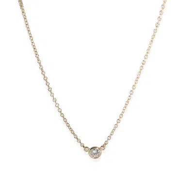 Tiffany & Co Elsa Peretti Diamonds By The Yard Pendant, 18k Yg 0.08 Ctw In Silver